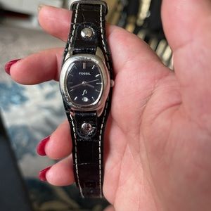 Fossils watch, new battery leather bracelet